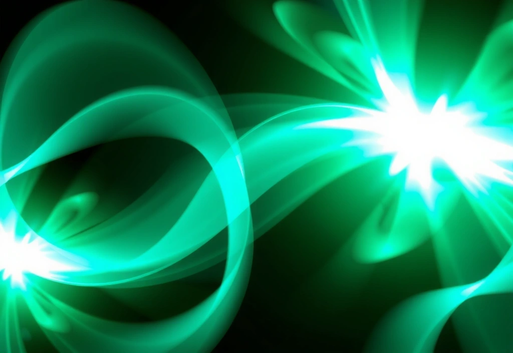 Abstract representation of health and vitality, perhaps spiraling green and blue light.