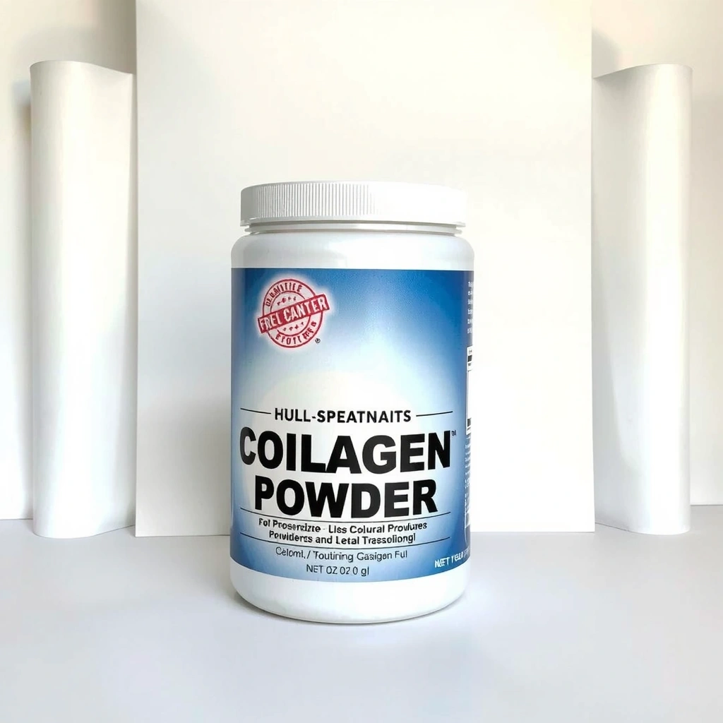 Product shot of a collagen powder container