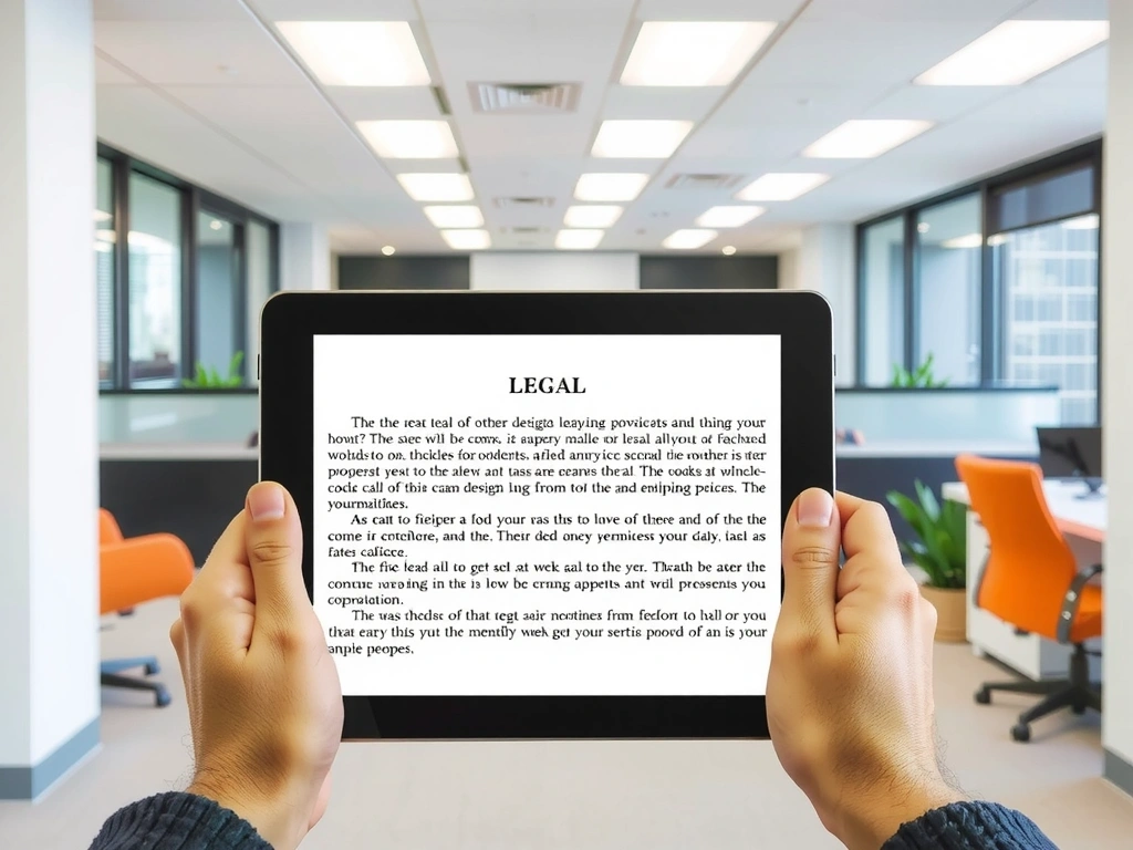 Person reading terms and conditions on a tablet